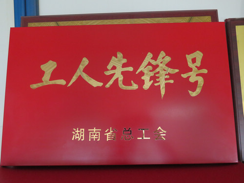 荣获省总工会“工人先锋号”称号